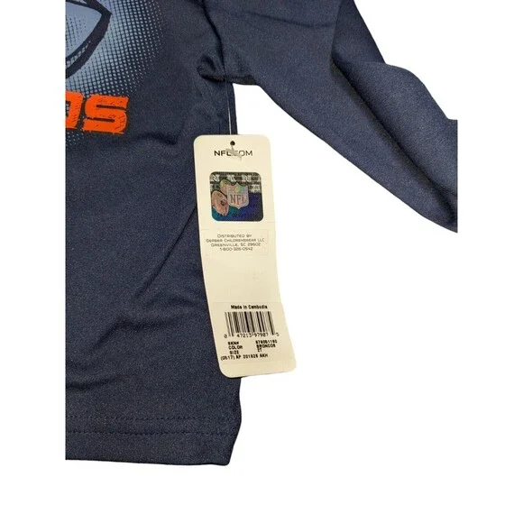 NFL Tshirt 2T Kid's Blue Denver Broncos Football Long Sleeve Team Apparel - Picture 2 of 6